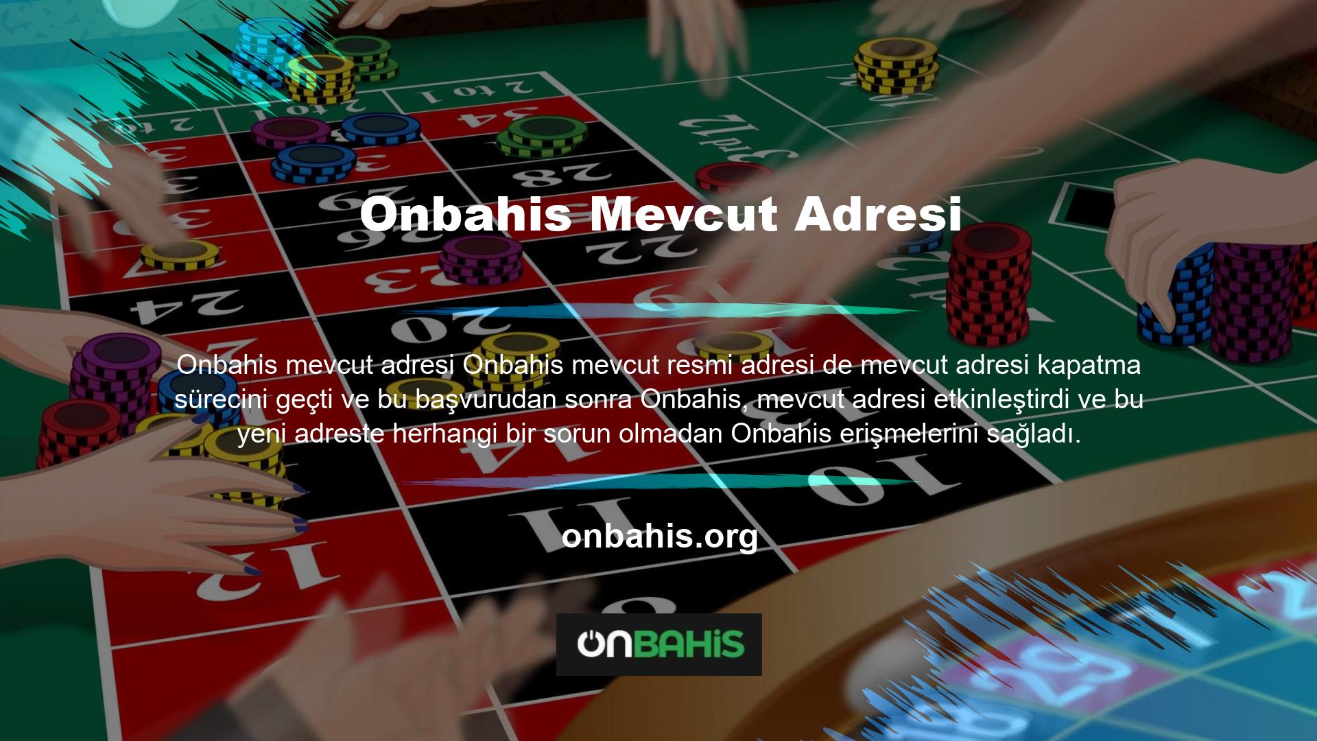 Onbahis, mevcut güvenli giriş, depozito ve geri çekilmede sizi mağdur etmeyen birkaç siteden biri olan sizin için premium casino sitemizdir
